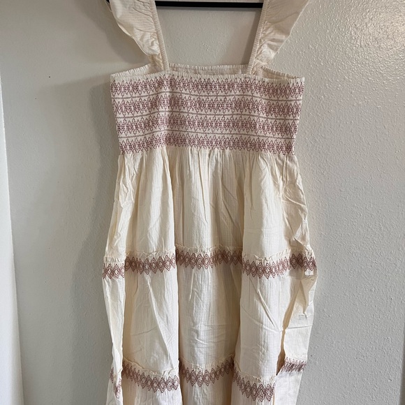 Madewell Lucie Smocked Tiered Midi Dress Plus size 1X - Picture 10 of 13